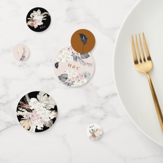 パンパスドライグラス結婚フローラのテーブルデコ コンフェッティ (グループ)