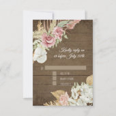 パンパスパームバラリース素朴リーフRSVP 出欠カード (正面)