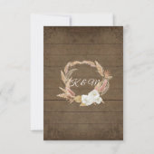 パンパスパームバラリース素朴リーフRSVP 出欠カード (裏面)