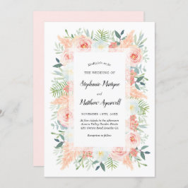 パンパスピンクフローラウォーター結婚カラー 招待状