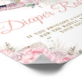 パンパスピンクフローラロッキング馬おむつラッフル ポスター (角)