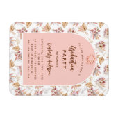 パンパスフラワーズバラ卒業パーティー招待状 マグネット (横)