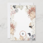 パンパスフレモダンーム |金箔モノグラム |白 招待状 (裏面)