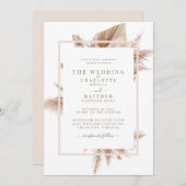 パンパスベージュブライド両親結婚式招待状 招待状 (正面/裏面)