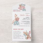 パンパスボホガールベビーシャワー オールインワン招待状 (内側)
