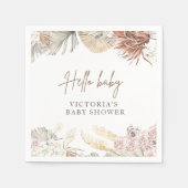 パンパスボホスタイリッシュベイビーシャワーカクテル スタンダードカクテルナプキン (正面)