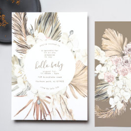 パンパスボホビーチハローベビーシャワー 招待状