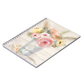 パンパスボホピーニー素朴フローラウッドウォーターカラー ノートブック (左側)