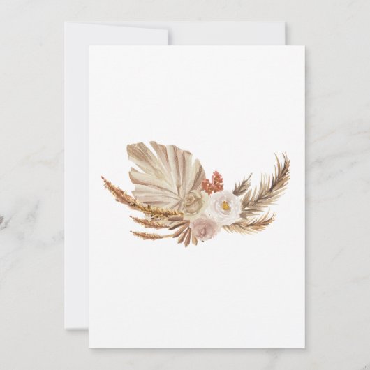 パンパスボホ我々は赤ちゃんシャワーを心待ちにできる サンキューカード (裏面)