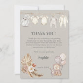 パンパスボホ我々は赤ちゃんシャワーを心待ちにできる サンキューカード (正面)