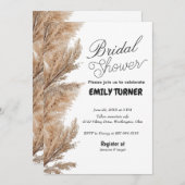 パンパスミニマルブライダルシャワー 招待状 (正面/裏面)
