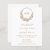 パンパスモノグラム結婚式招待状 (正面/裏面)