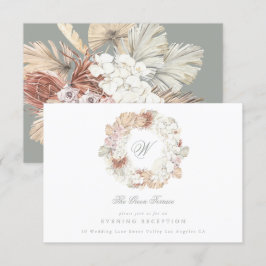 パンパスリース モス サージュグリーン モノグラム エレガント エンクロージャーカード