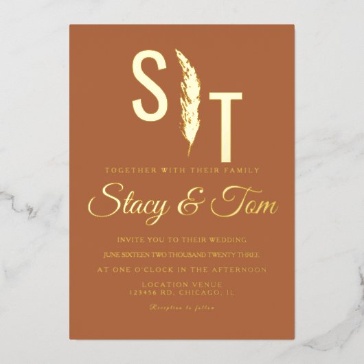 パンパスロゴプレス箔招待状 箔招待状 (正面)