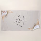 パンパス夫人スタイリッシュ結婚の ビーチタオル (正面)