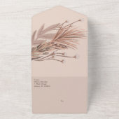 パンパス手描きボヘミアンスタイルのアースなウェディング オールインワン招待状 (外側)