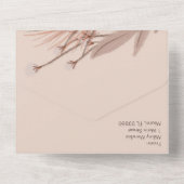 パンパス手描きボヘミアンスタイルのアースなウェディング オールインワン招待状 (裏面)