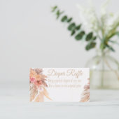 パンパス草おむつラッフルカード、砂漠、ボホフロー 名刺 (スタンド正面)