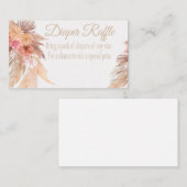 パンパス草おむつラッフルカード、砂漠、ボホフロー 名刺 (正面/裏面)