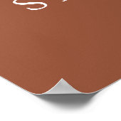 パンパス草とサビたテラコッタの花のウェルカムサイン ポスター (角)