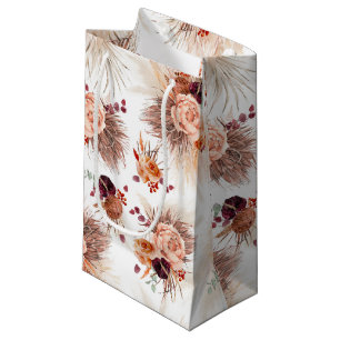 パンパス草とテラコッタの花 エキゾチックパーティー スモールペーパーバッグ