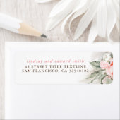 パンパス草とピンクの花のボヘミアンスタイルラベル ラベル (インサイチュ)