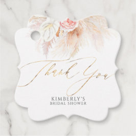 パンパス草とピンクの花 ありがとう フェイバータグ