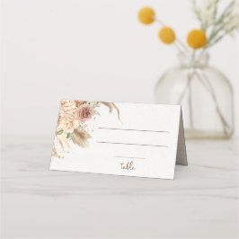 パンパス草とボヘミアローズのプレースカード プレイスカード