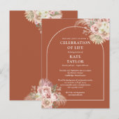 パンパス草のアーチ お別れの会 葬儀 ポストカード (正面/裏面)