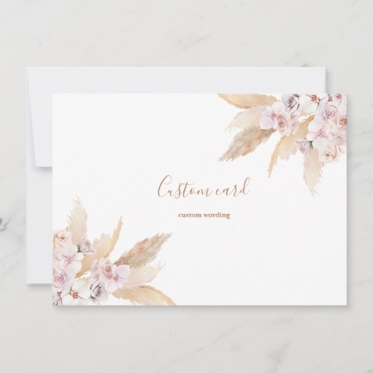 パンパス草のオーダーメイドカード 招待状 (正面)