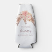 パンパス草のピンクの花のボヘミアンバチュロレッテパーティー ボトルクーラー (正面)