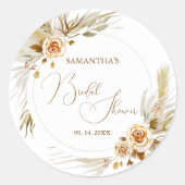 パンパス草のボヘミアンモダンなエレガントトロピカル ラウンドシール (正面)