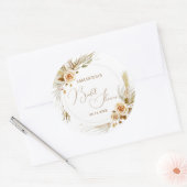 パンパス草のボヘミアンモダンなエレガントトロピカル ラウンドシール (封筒)