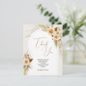 パンパス草の水彩ボヘミアンファッション サンキューカード (スタンド正面)