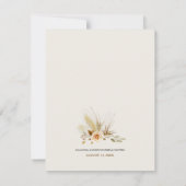 パンパス草の水彩ボヘミアンファッション サンキューカード (裏面)