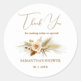 パンパス草の水彩ボホエレガント サンクス ラウンドシール