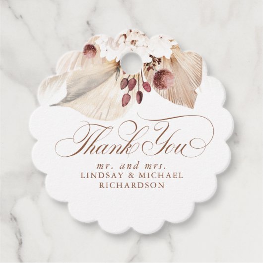 パンパス草の花束 ボーホー エキゾチック サンクス フェイバータグ (正面)