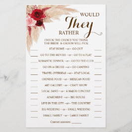 パンパス草シャワーゲームカード どっちがいい？ チラシ