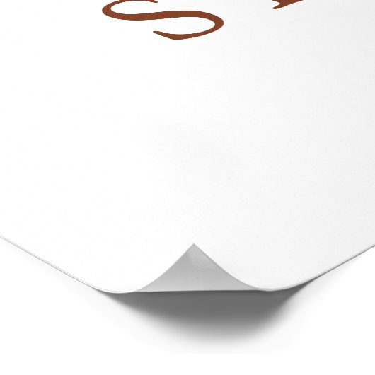 パンパス草テラコッタ ウェルカムサイン 結婚前のお祝い ポスター (角)