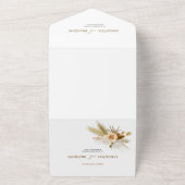 パンパス草トロピカルボヘミアエレガントウェディング オールインワン招待状 (外側)