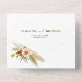 パンパス草トロピカルボヘミアエレガントウェディング オールインワン招待状 (裏面)