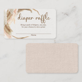 パンパス草ボホベイビーシャワーディーパーラッフルカード エンクロージャーカード