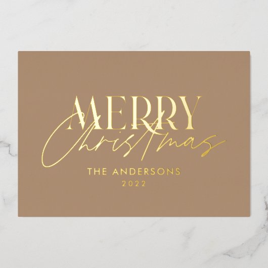 パンパス草 ユーカリ 憂鬱な モダンな テラコッタ調 箔シーズンカード (正面)