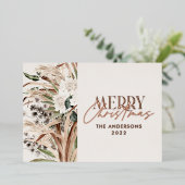 パンパス草 ユーカリ 気分屋な モダン ボヘミア エレガント 箔シーズンカード (立ち正面)