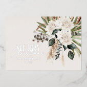 パンパス草 ユーカリ 気分屋な 現代の サージバーグリーン 箔シーズンカード (正面)