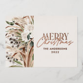 パンパス草 ユーカリ 気分屋のモダン ボヘミア エレガント 箔シーズンカード (正面)