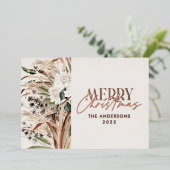 パンパス草 ユーカリ 気分屋のモダン ボヘミア エレガント 箔シーズンカード (立ち正面)