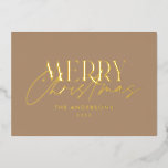 パンパス草 ユーカリ 気分屋 現代のテラコッタ調 箔シーズンカード<br><div class="desc">パンパス草 ユーカリ 気分屋 現代のボホ エレガント 現代のタイポグラフィー テラコッタ、黒、自然、サググリーン クリスマスカード</div>