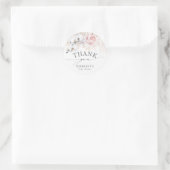 パンパス グラスとピンクの花のトロピカル ラウンドシール (バッグ)