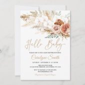 パンパス グラス こんにちは ベビーシャワーの招待状 招待状 (正面)